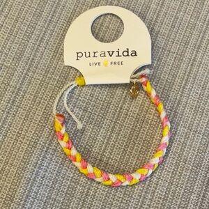 Puravida braided pink/yellow braclet
